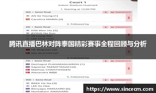 腾讯直播巴林对阵泰国精彩赛事全程回顾与分析